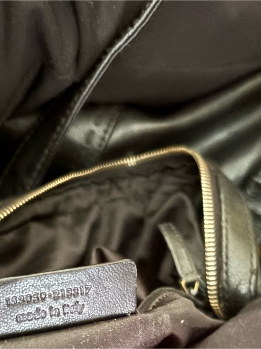 Yves Saint Laurent Black Leather Interior with Gold Logo Tag - Picture 9 of 12